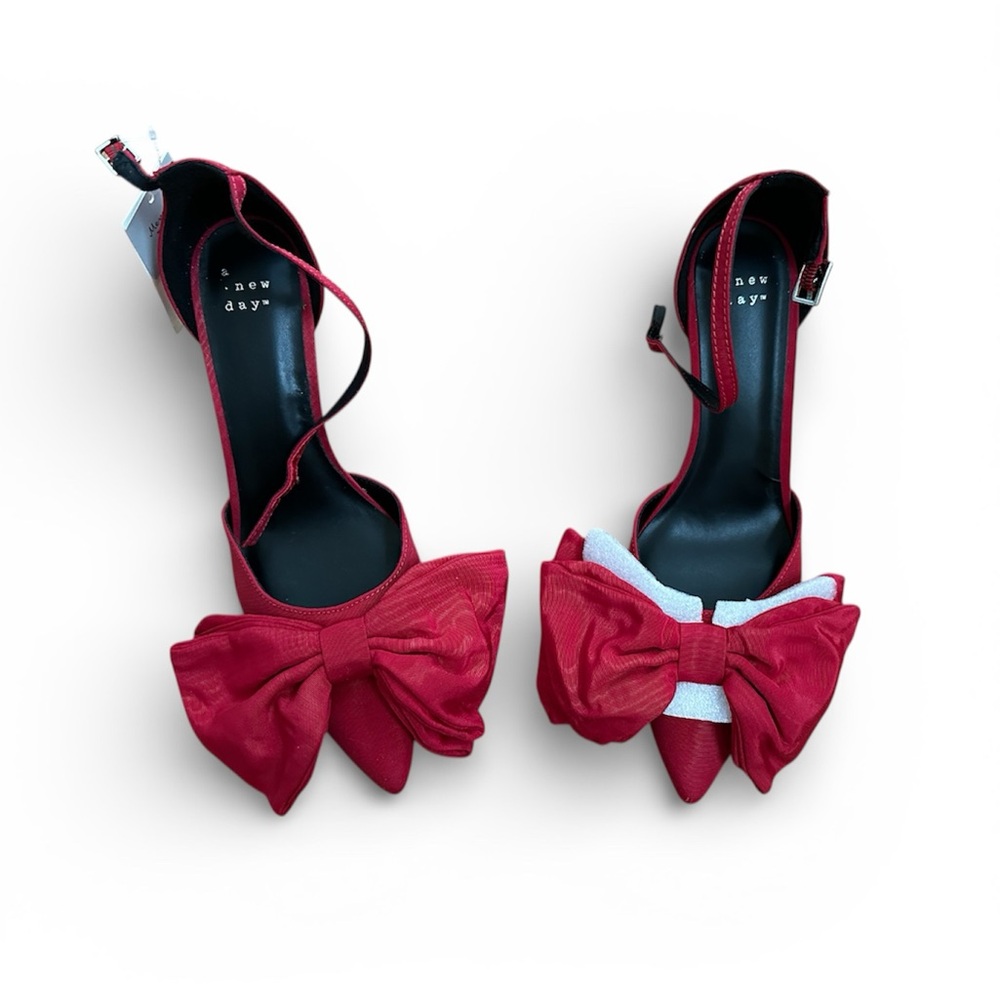 New with Tags | A New Day Elegant Red Oversized Bow Heels | size 8.5